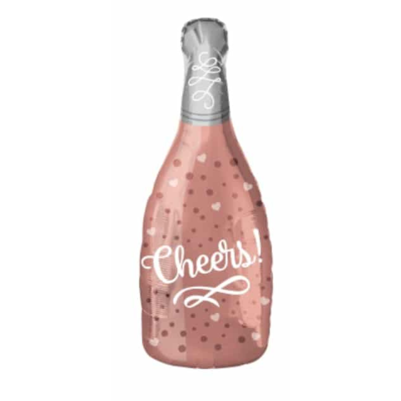 بادکنک فویلی شامپاین صورتی پاستل "Cheers" برای تزئین جشن بادکنک فویلی شامپاین صورتی پاستل "Cheers" برای تزئین جشن