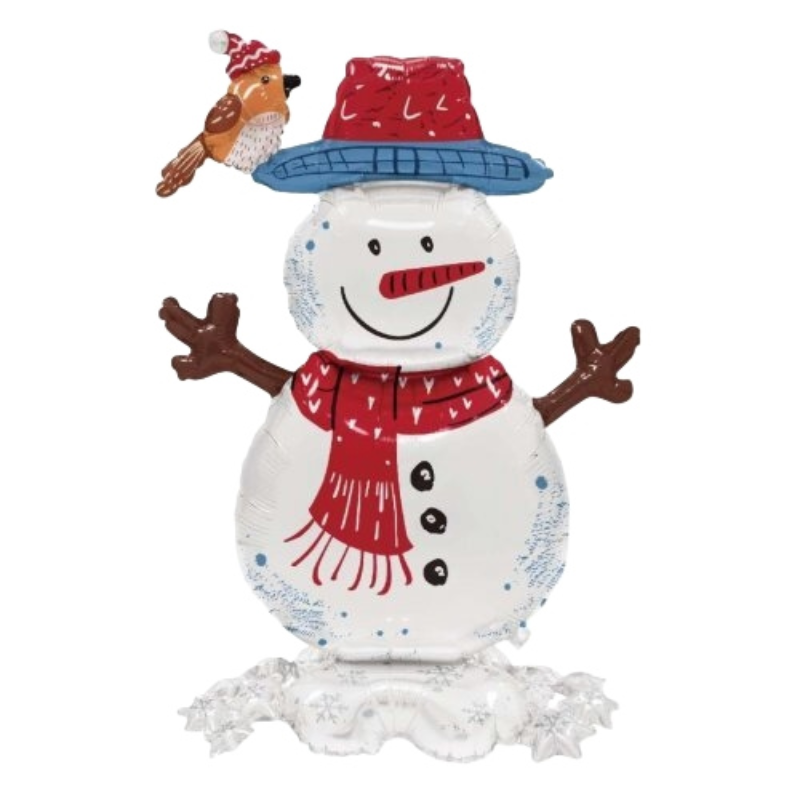Untitled (800 x 800 px)_20251129_173239_0000 بادکنک فویلی استند آدم برفی و گنجشک برای دکور جشن